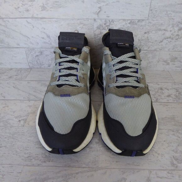 Adidas Nite Jogger Shoes Mens Size 6 Gray Black Athletic Running Sneakers - Picture 3 of 12